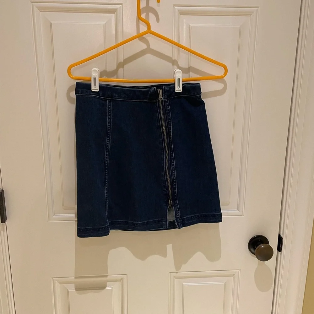 Free People Zip Denim Mini Skirt - Picture 2 of 3